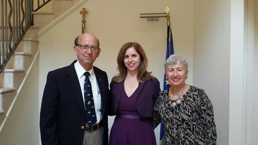 From left Mr.John Hatsios with The Consul General Ms. Adamantia Klotsa and Ms. Hatsios